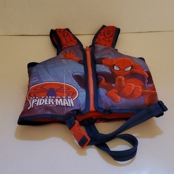 Spider Man Life Vest Swim Swimming Float Floatation Device Zip Up 2 T Toddler - Picture 6 of 7